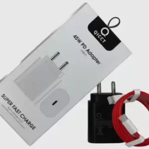 QICCT 45 W Supercharge 3 A Wall Charger for Mobile with Detachable Cable (Black, Cable Included)