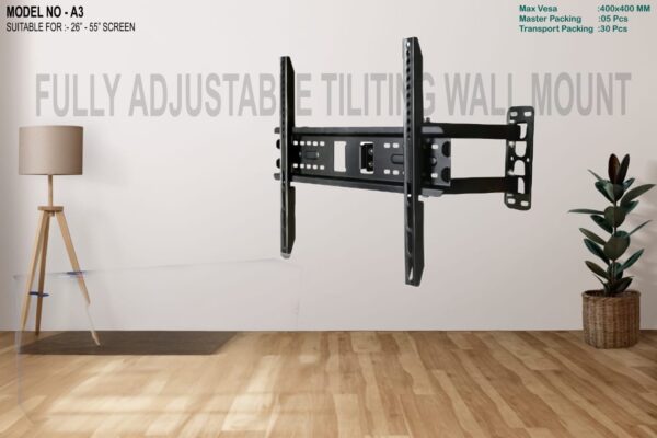QICCT-A3 Fully Adjustable TV Wall Mount Bracket for 26 inch to 55 inch LCD/LED/Monitor/Smart TV
