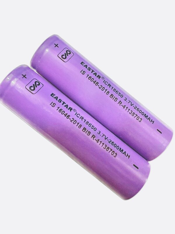 QICCT 18650 Lithium (Pack of 2) battery 2600mah 3.7v Rechargeble battery (Pack of 2)