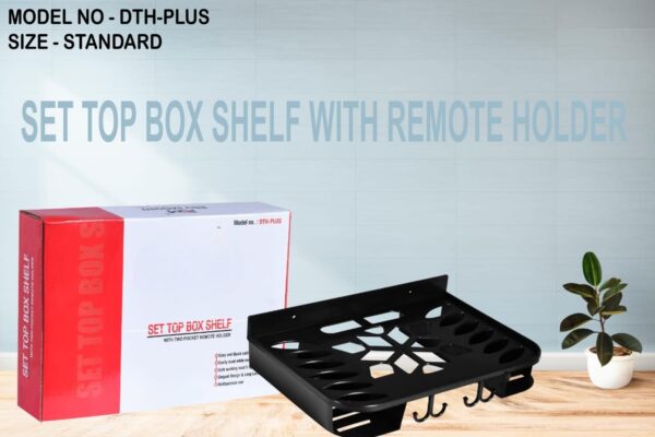 QICCT-DTH PLUS Set top Box Shelf with remote holder