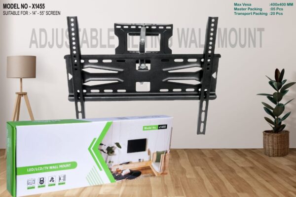 QICCT-X1455 Fully Adjustable Tilting TV Wall Mount Bracket for 14 inch to 55 inch LCD/LED/Monitor/Smart TV
