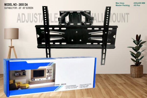QICCT-2655DA Fully Adjustable Tilting TV Wall Mount Bracket for 26 inch to 60 inch LCD/LED/Monitor/Smart TV