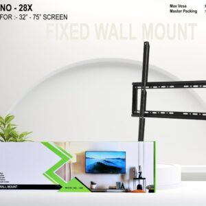 QICCT-28X Fixed TV Wall Mount Bracket for 32inch to 75inch LCD/LED/Monitor/Smart TV