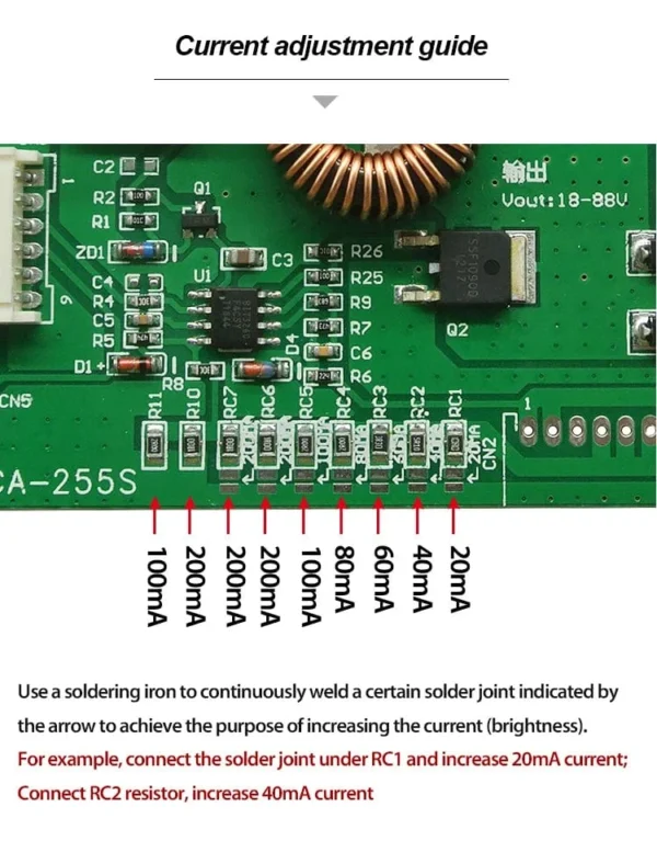 QICCT-CA-255S Single Coil Universal Backlight Inverter Board 10-48 Inch LED TV - Image 3
