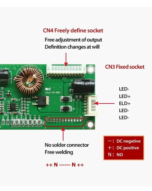 QICCT-CA-255S Single Coil Universal Backlight Inverter Board 10-48 Inch LED TV - Image 5